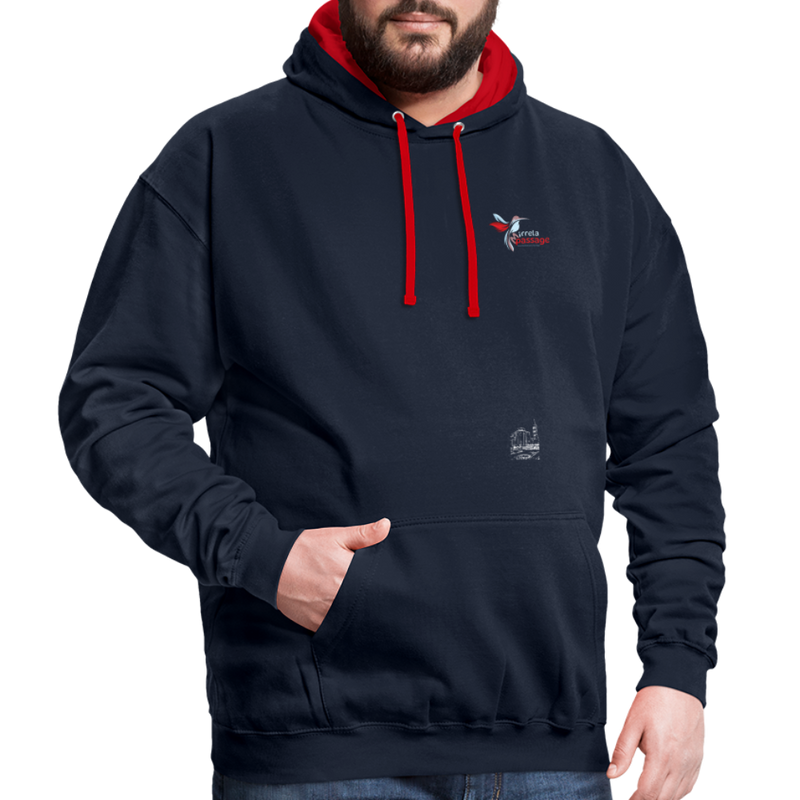 Lade das Bild in Galerie -Viewer, Kontrast-Hoodie Mirrela Passage Club 15 AA14 - Navy/Rot
