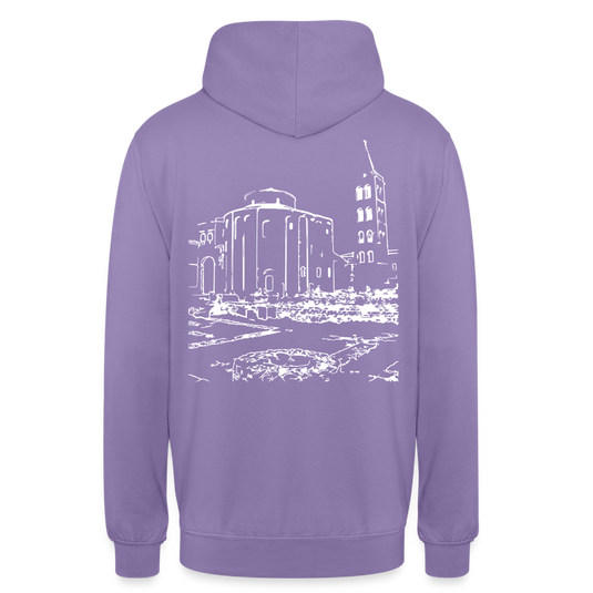 Mirrela Passage Unisex Hoodie GRAU TÜRKIS AA2 St. Donat - Lavendel