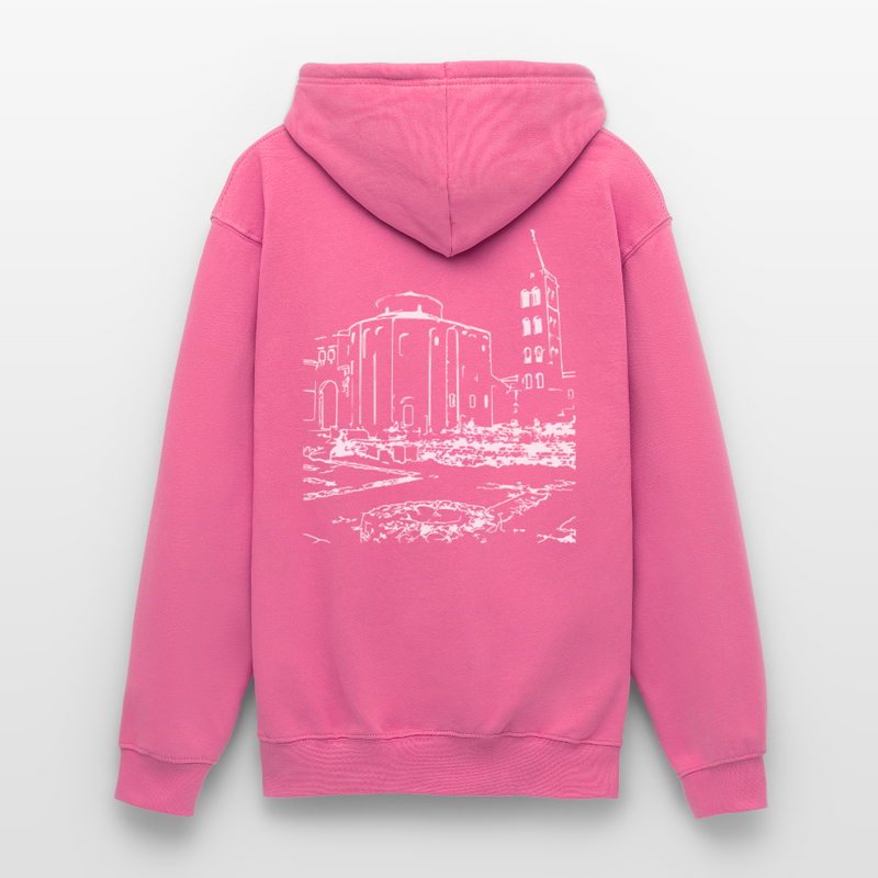 Lade das Bild in Galerie -Viewer, Mirrela Passage Unisex Hoodie GRAU TÜRKIS AA2 St. Donat - Pink
