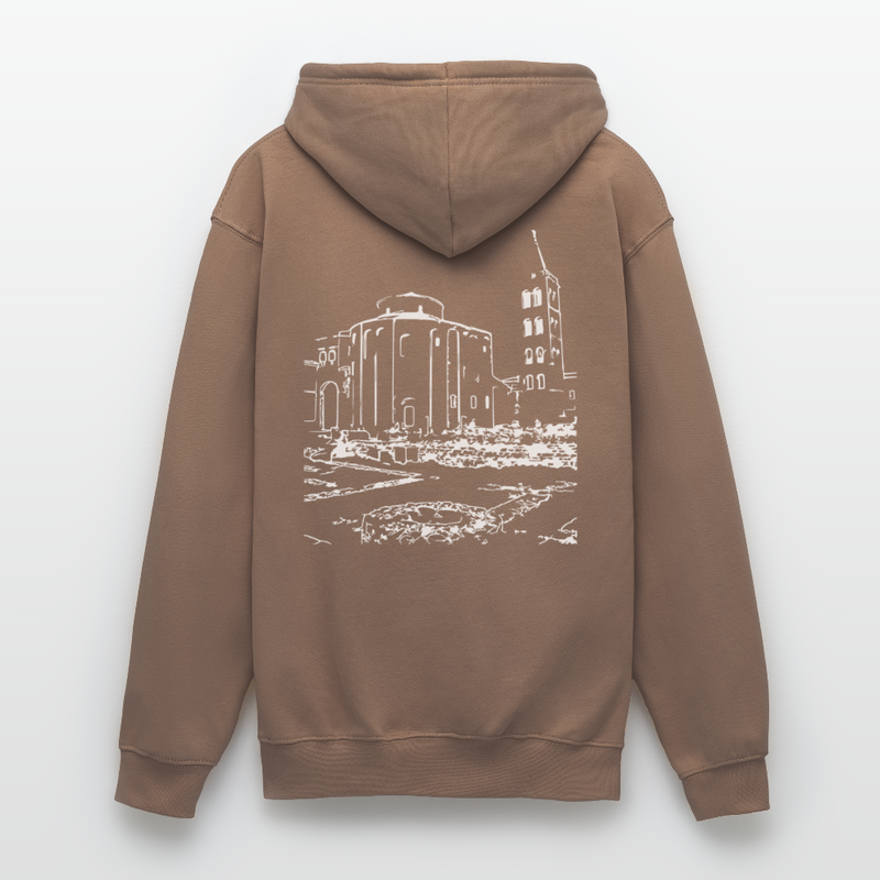 Lade das Bild in Galerie -Viewer, Mirrela Passage Unisex Hoodie GRAU TÜRKIS AA2 St. Donat - Mokka
