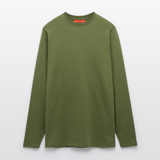 Organic HIGH QUALITY Relaxed Langarmshirt Made in EU - MOSS GREEN