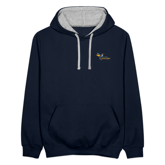 Kontrast-Hoodie Schwarz Gelb Mirrela Passage AA9 Club 15 - Navy/Grau meliert