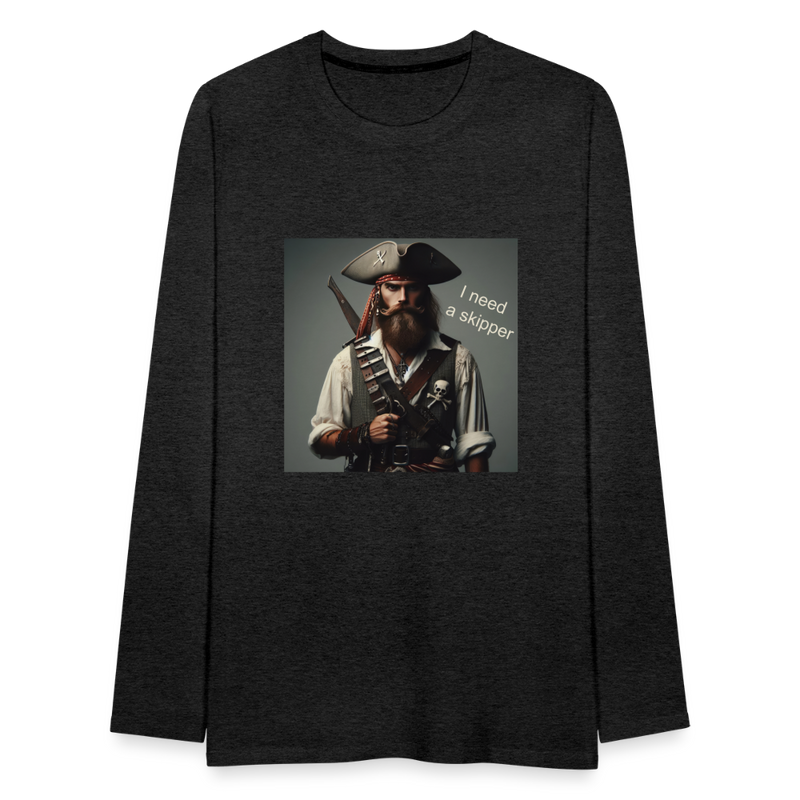 Lade das Bild in Galerie -Viewer, Mirrela Passage Männer Premium Langarmshirt I need a skipper - Anthrazit
