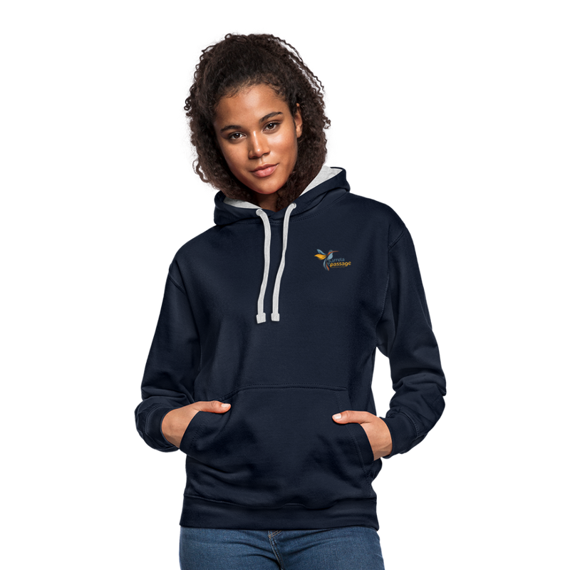 Lade das Bild in Galerie -Viewer, Kontrast-Hoodie Schwarz Gelb Mirrela Passage AA9 Club 15 - Navy/Grau meliert
