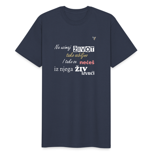 Männer Workwear T-Shirt Ne uzimaj život ozbiljno - Navy