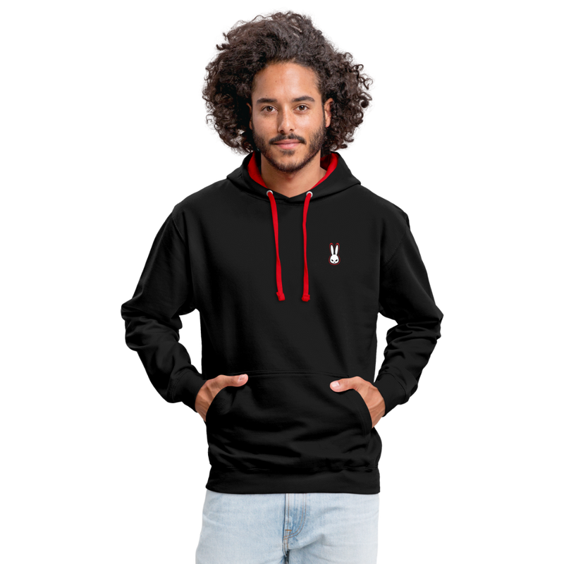 Lade das Bild in Galerie -Viewer, Contrast Colour Hoodie BACK 300X175 - black/red
