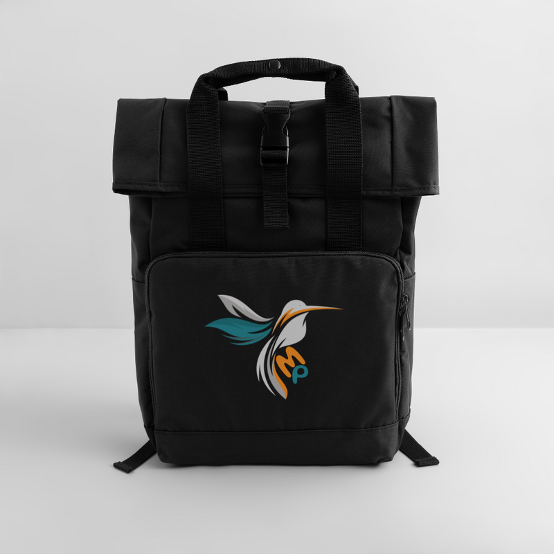 Lade das Bild in Galerie -Viewer, Rolltop Rucksack Mirrela Passage mit zwei Griffen MP Badge 1 - Schwarz
