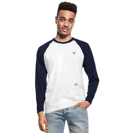 Männer Baseballshirt langarm Mirrela Passage Club 5 AA7 - Weiß/Navy