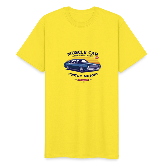 Männer Workwear T-Shirt Muscle Car 1 - Gelb