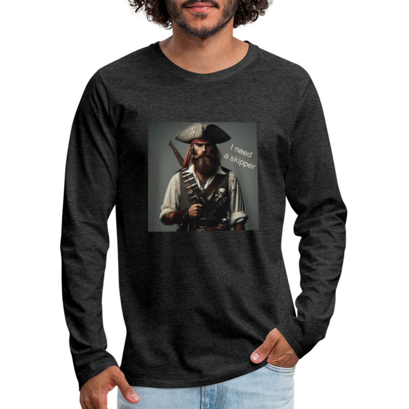 Lade das Bild in Galerie -Viewer, Mirrela Passage Männer Premium Langarmshirt I need a skipper - Anthrazit
