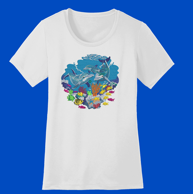 Kurzarm T-Shirt DREI DELFINE