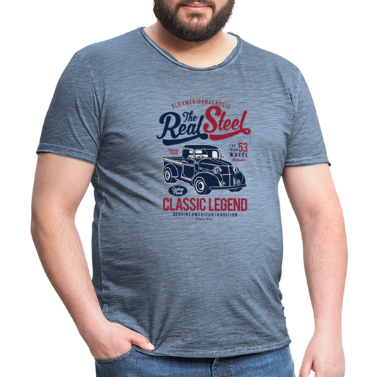 Männer Vintage T-Shirt Real Steel - Vintage Denim