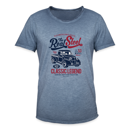 Männer Vintage T-Shirt Real Steel - Vintage Denim