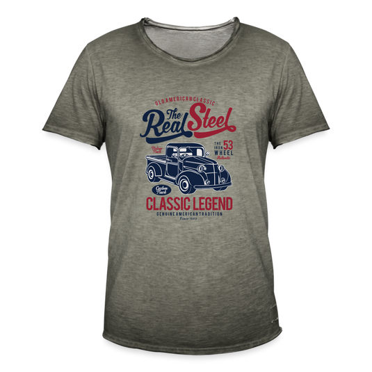 Männer Vintage T-Shirt Real Steel - Vintage Khaki