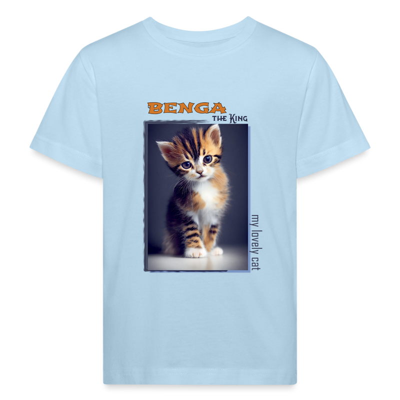 Lade das Bild in Galerie -Viewer, Kinder Bio-T-Shirt Katze Benga 1 - Hellblau
