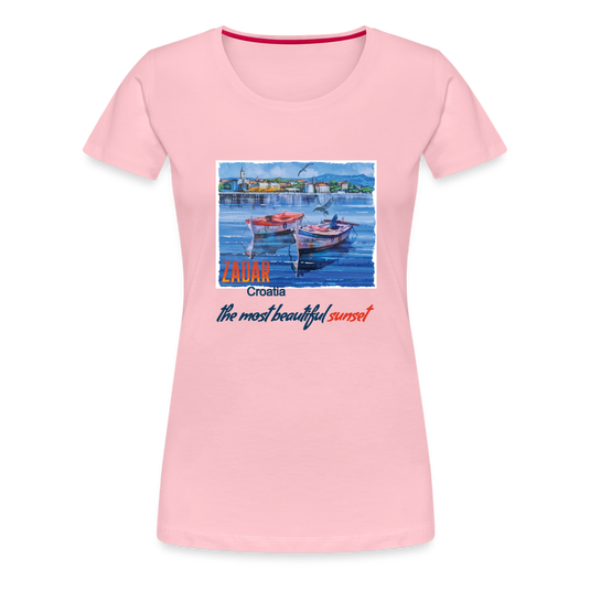 Frauen Premium T-Shirt Zwei Boote in Zadar - Hellrosa