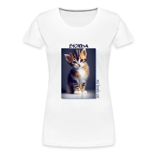 Frauen Premium T-Shirt Kätzchen Bionda Lovely Cat - weiß