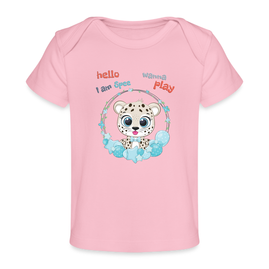 Baby Bio-T-Shirt Leopard Spee - Hellrosa