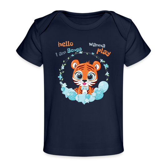 Baby Bio-T-Shirt Tiger Benga - Dunkelnavy