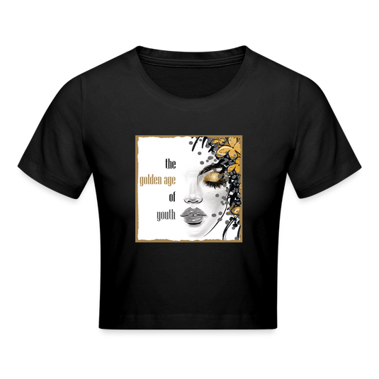 Crop T-Shirt Golden Age Of Youth - Schwarz