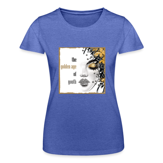 Frauen-T-Shirt von Fruit of the Loom Golden Age Of Youth - Blau meliert