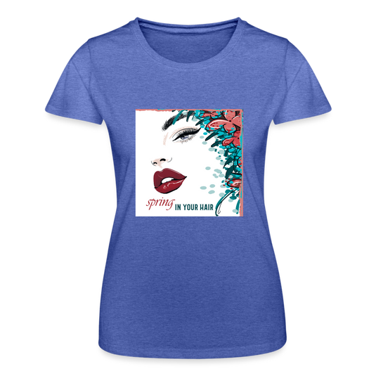Frauen-T-Shirt von Fruit of the Loom Spring In Your Hair - Blau meliert