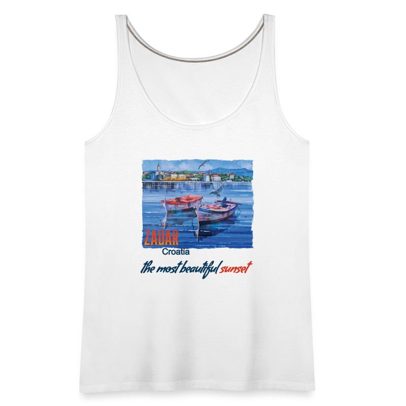 Lade das Bild in Galerie -Viewer, Frauen Premium Tank Top Beautiful Sunset Zadar - Weiß
