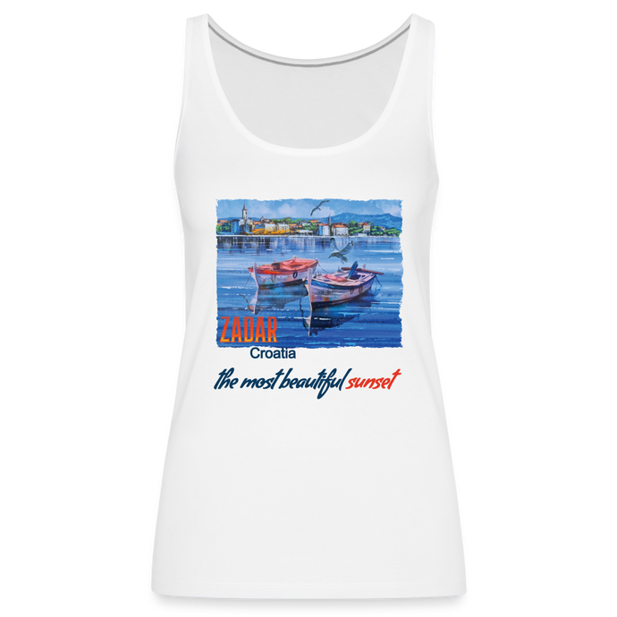 Frauen Premium Tank Top Beautiful Sunset Zadar - Weiß