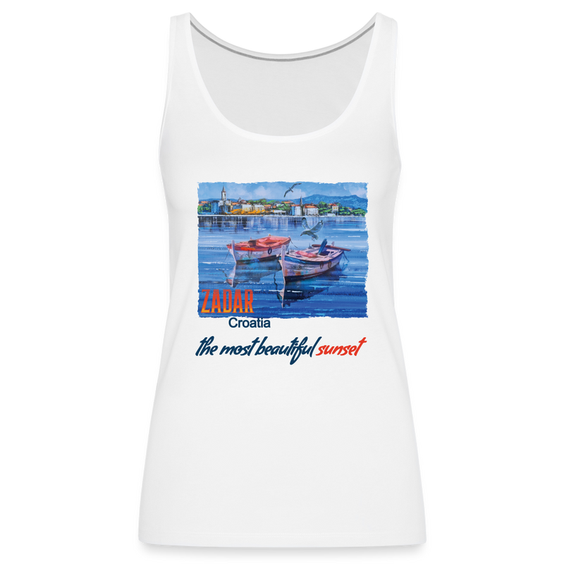 Lade das Bild in Galerie -Viewer, Frauen Premium Tank Top Beautiful Sunset Zadar - Weiß
