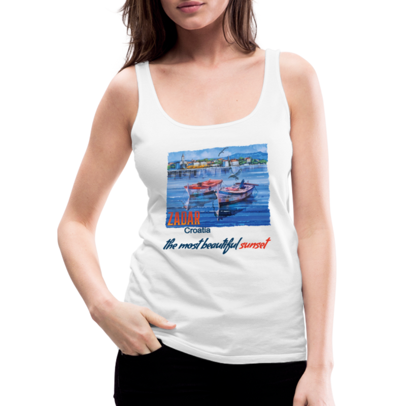 Lade das Bild in Galerie -Viewer, Frauen Premium Tank Top Beautiful Sunset Zadar - Weiß
