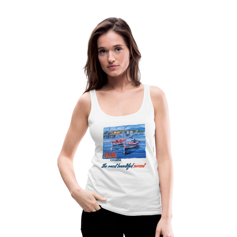 Lade das Bild in Galerie -Viewer, Frauen Premium Tank Top Beautiful Sunset Zadar - Weiß
