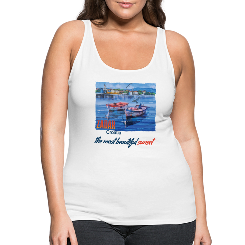 Lade das Bild in Galerie -Viewer, Frauen Premium Tank Top Beautiful Sunset Zadar - Weiß
