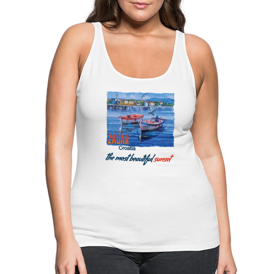 Frauen Premium Tank Top Beautiful Sunset Zadar - Weiß