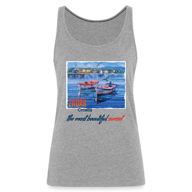 Lade das Bild in Galerie -Viewer, Frauen Premium Tank Top Beautiful Sunset Zadar - Grau meliert
