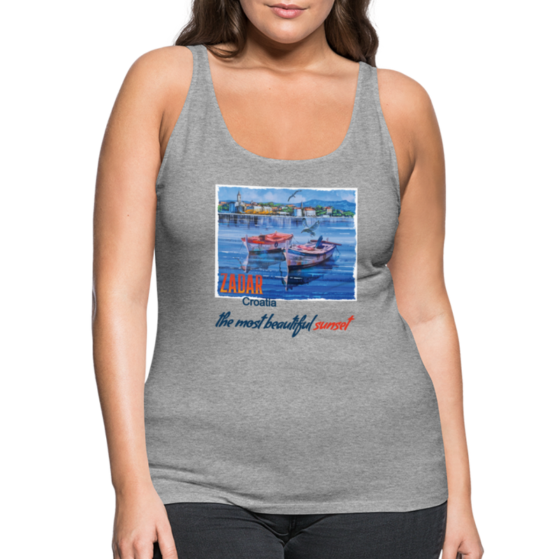 Lade das Bild in Galerie -Viewer, Frauen Premium Tank Top Beautiful Sunset Zadar - Grau meliert
