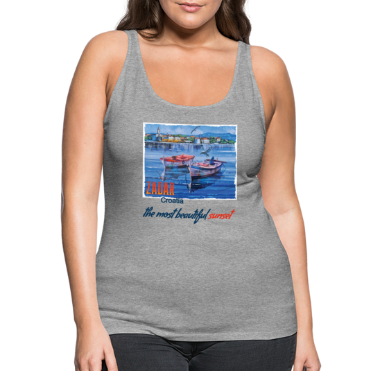 Frauen Premium Tank Top Beautiful Sunset Zadar - Grau meliert