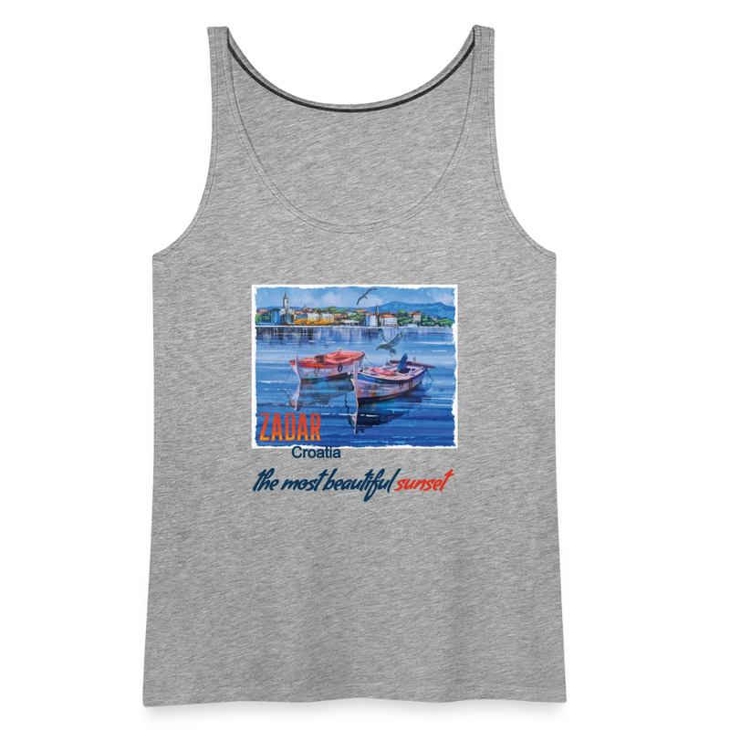 Lade das Bild in Galerie -Viewer, Frauen Premium Tank Top Beautiful Sunset Zadar - Grau meliert
