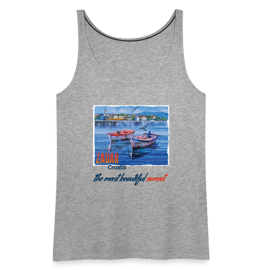 Frauen Premium Tank Top Beautiful Sunset Zadar - Grau meliert