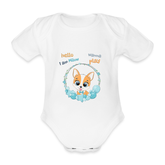 Baby Bio-Kurzarm-Body Milow - Weiß