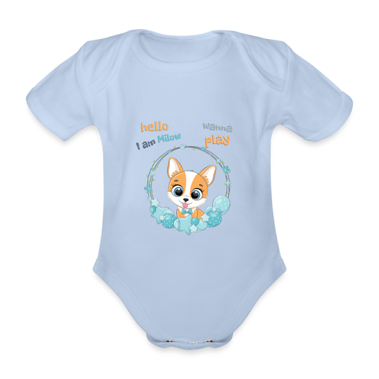 Baby Bio-Kurzarm-Body Milow - Sky