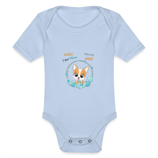 Baby Bio-Kurzarm-Body Milow - Sky