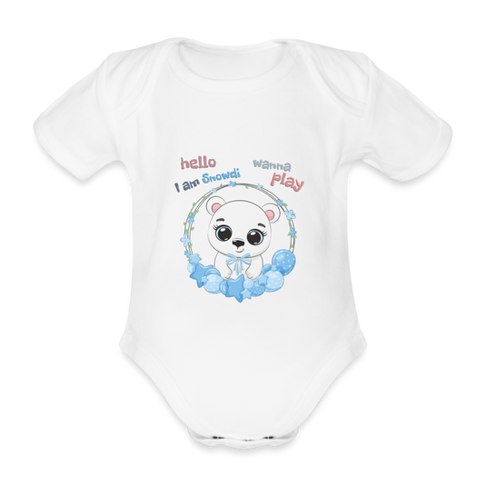 Baby Bio-Kurzarm-Body Polarbär Snowdi - Weiß