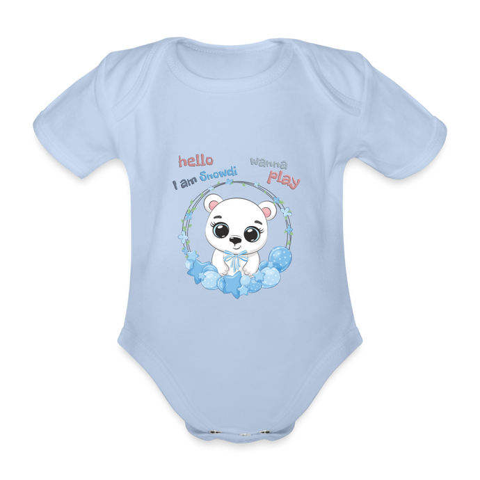 Baby Bio-Kurzarm-Body Polarbär Snowdi - Sky