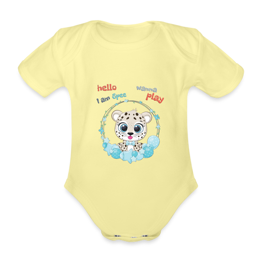 Baby Bio-Kurzarm-Body Leopard Spee - Hellgelb