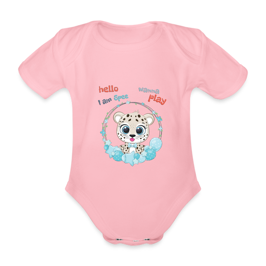 Baby Bio-Kurzarm-Body Leopard Spee - Hellrosa