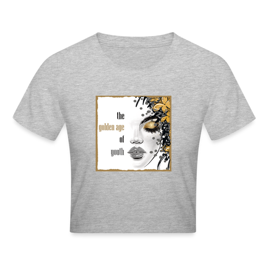 Crop T-Shirt Golden Age Of Youth - Grau meliert