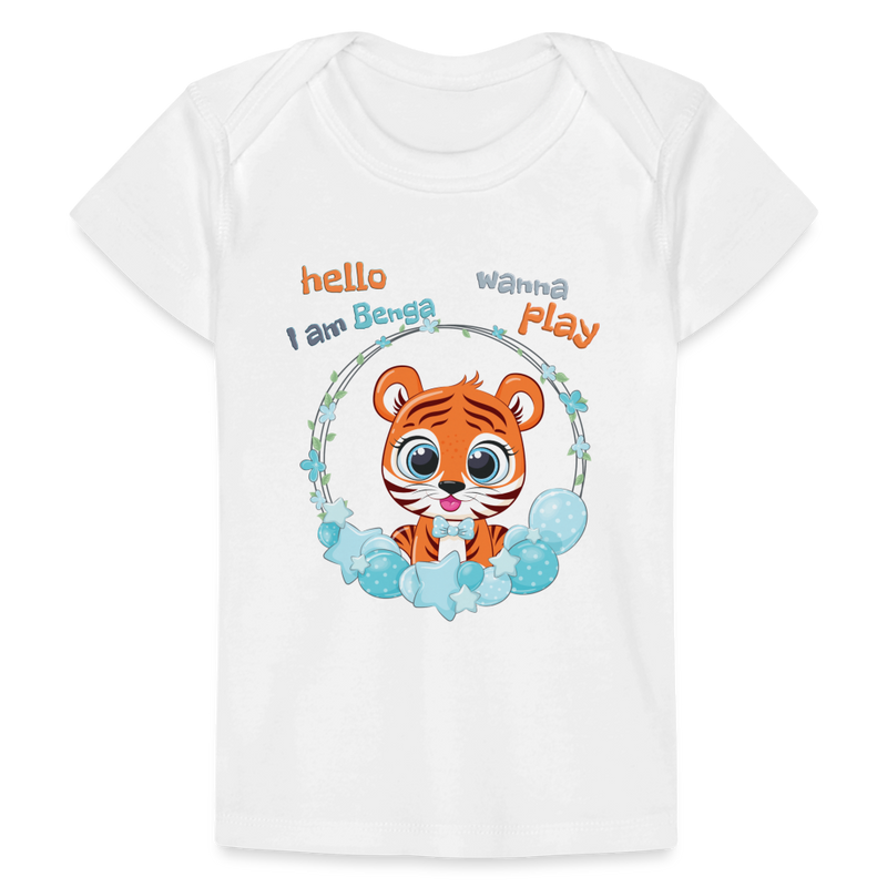 Lade das Bild in Galerie -Viewer, Baby Bio-T-Shirt Tiger Benga - Weiß
