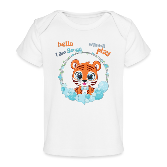 Baby Bio-T-Shirt Tiger Benga - Weiß