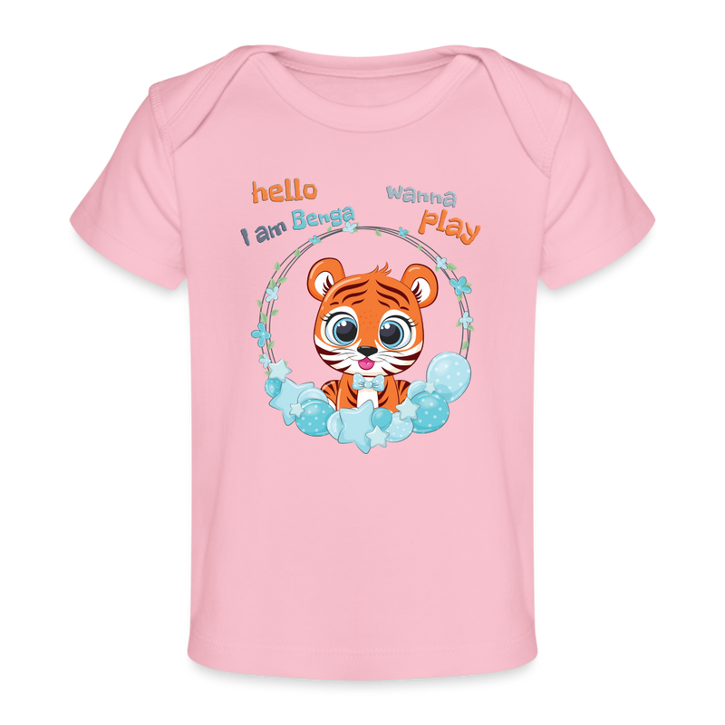 Lade das Bild in Galerie -Viewer, Baby Bio-T-Shirt Tiger Benga - Hellrosa
