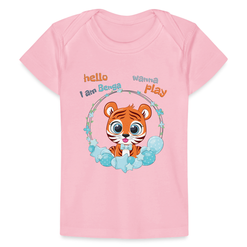 Lade das Bild in Galerie -Viewer, Baby Bio-T-Shirt Tiger Benga - Hellrosa
